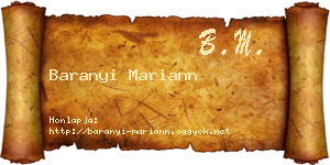 Baranyi Mariann névjegykártya