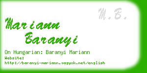 mariann baranyi business card